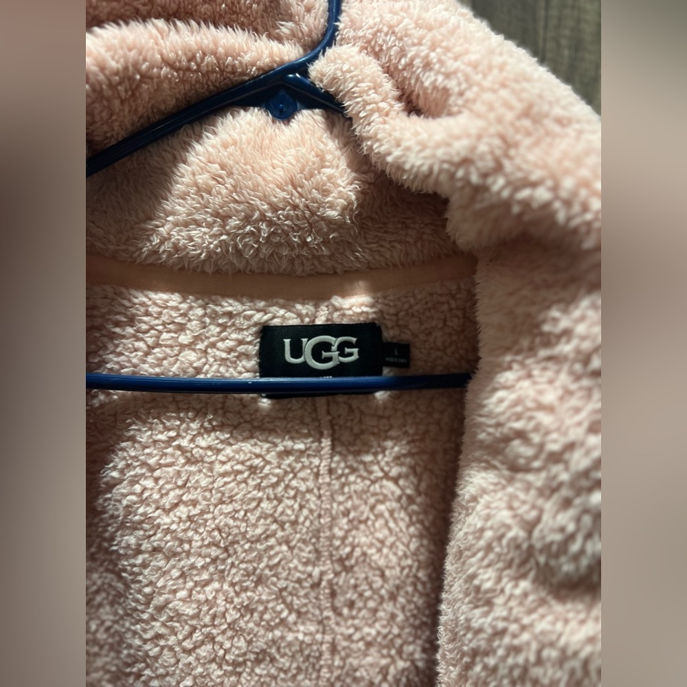 UGG Women's Blush Teddy Jacket UGG 1 Button Annona  Rosewater Pink Large - Picture 4 of 4